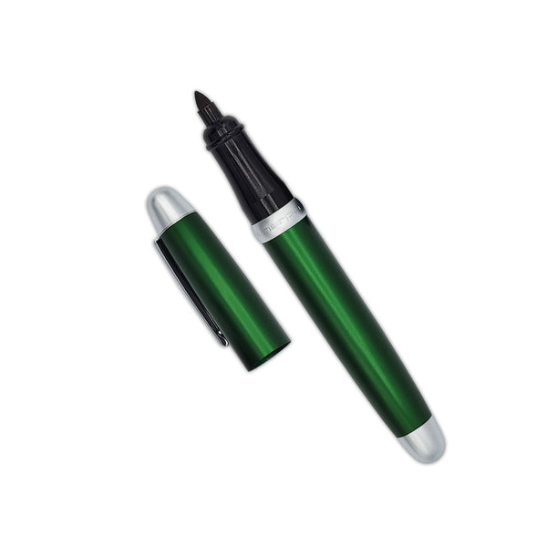 Sherpa Pen Classic Aluminum Forever Green and Satin Silver loaded with black Sharpie Marker