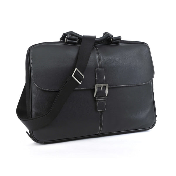 Boconi Tyler Tumbled Leather Portfolio Briefcase Bag (200-1107)