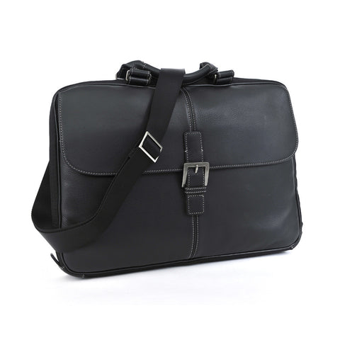Boconi Tyler Tumbled Leather Portfolio Briefcase Bag (200-1107)