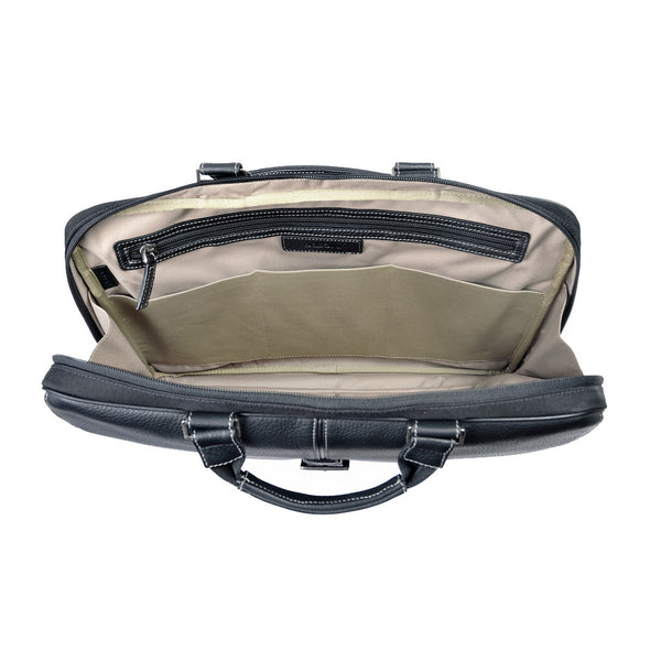 Boconi Tyler Tumbled Leather Portfolio Briefcase Bag (200-1107)