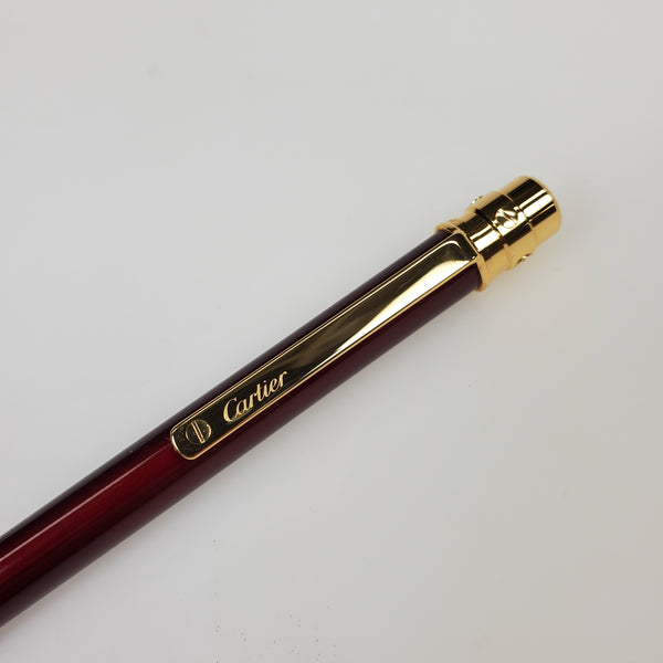 Cartier NEW Cartier Santos Burgundy and Gold Ballpoint Pen (ST150190) freeshipping - Dealports