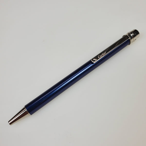 Cartier NEW Cartier Santos Blue and Palladium Ballpoint Pen (OP000036) freeshipping - Dealports