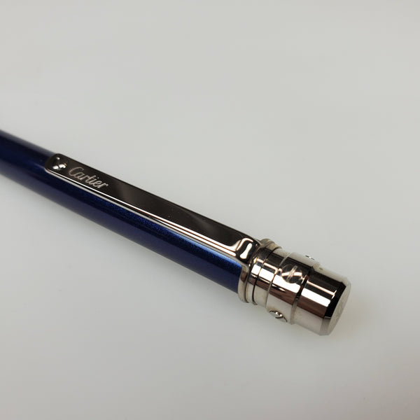 Cartier NEW Cartier Santos Blue and Palladium Ballpoint Pen (OP000036) freeshipping - Dealports