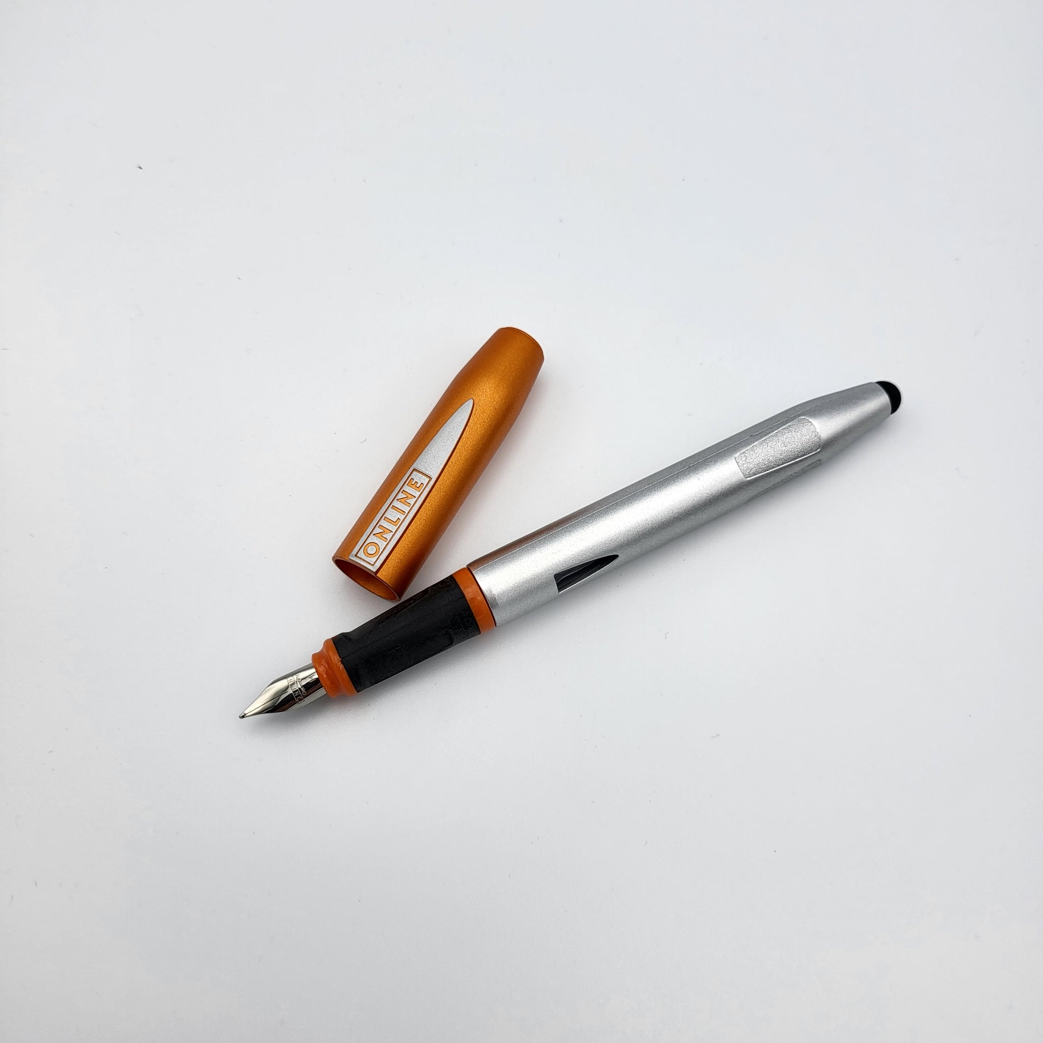 ONLINE of Germany ONLINE of Germany "Switch" Fountain Pen/Touchscreen Stylus - Orange/Satin Silver freeshipping - Dealports