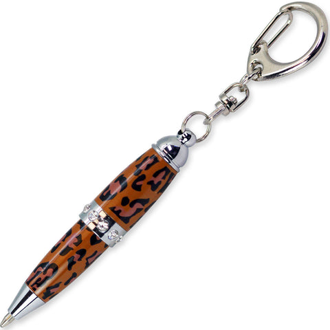 Padrino Padrino Pixie Leopard Print Crystal Keychain Carabiner Ballpoint Pen freeshipping - Dealports