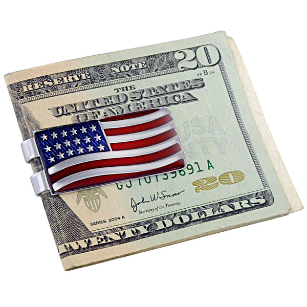 Patriot Patriot Deep-Etched, Lacquer-Filled American Flag Spring Steel Moneyclip New! freeshipping - Dealports