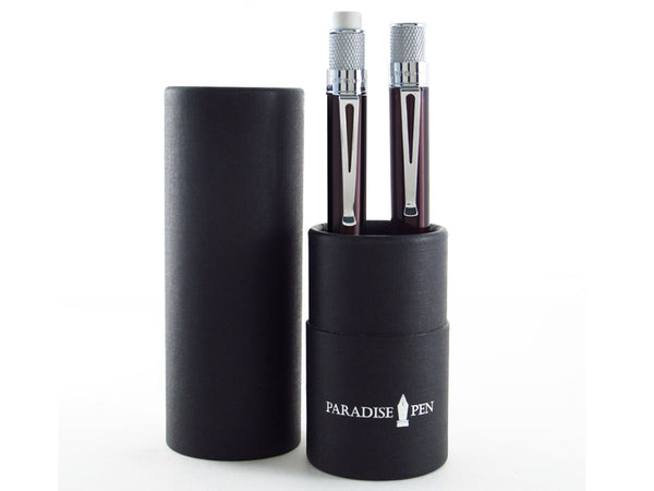 Retro 51 Tornado Black Cherry Roller Ball/Pencil Set Paradise Pen Custom Tube