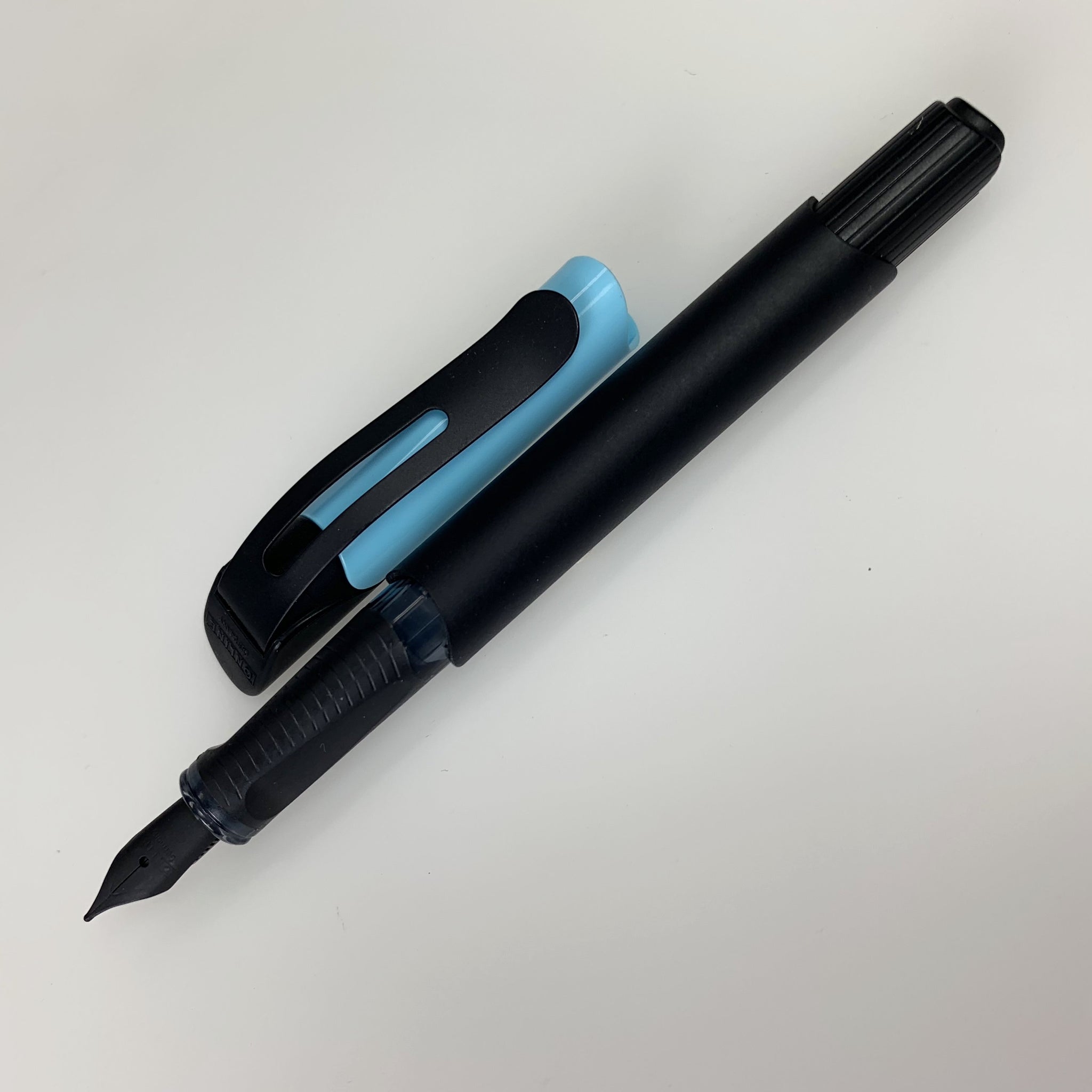 ONLINE of Germany ONLINE of Germany Academy Soft Touch Black/Sky Blue Medium Fountain Pen freeshipping - Dealports