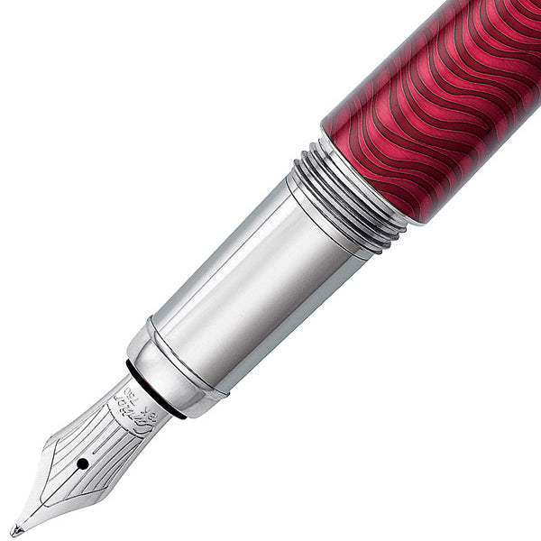 Cartier Limited Edition Art Deco Red Lacquer 18kt Gold Medium Fountain Pen